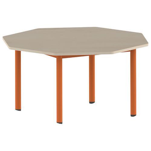 TABLE CARÉLIE OCTOG Ø 120 MOBILE T4 STRAT ÉRABLE PAPAYE 2011 - MOBIDECOR