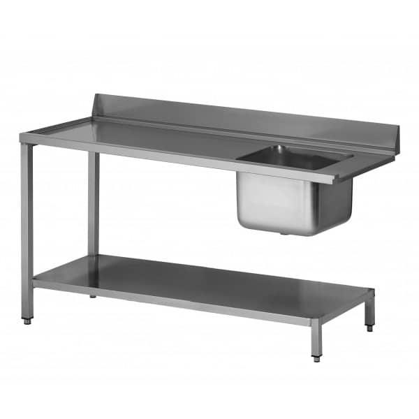 Table d'entrée lave vaisselle avec 1 bac avec étagère à gauche du LV sans TVO (Longueur, mm: 1600 - Réf TELVG-16-ETP-1)_0