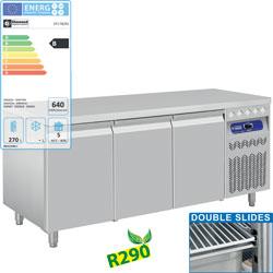 Table frigorifique ventilée 3 portes GN 1/1 - 405L - Gastro Line PLUS - T° -2° à +8°_0
