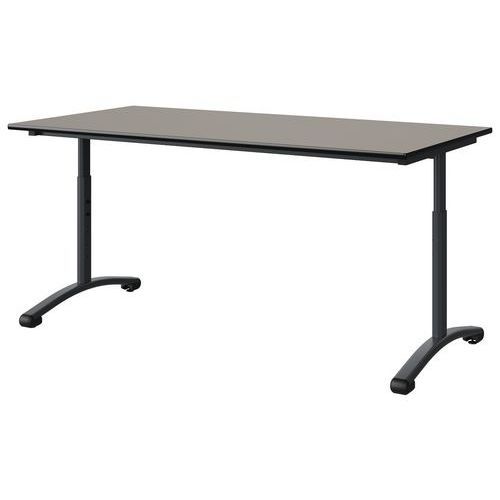 TABLE MALIBU 160X80 T3/T6 DL ST GRIS U727/NOIR GRIS 7016