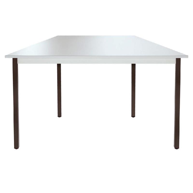TABLE MODULAIRE DOMINO TRAPEZE - L. 120 X P. 60 CM - PLATEAU GRIS - PIEDS NOIRS