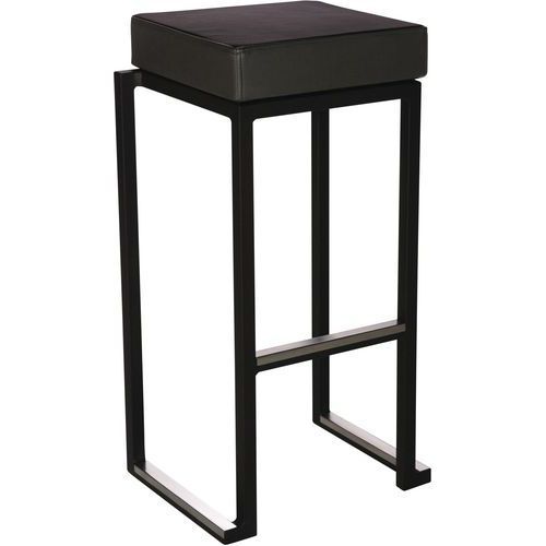 TABOURET DE BAR EMPILABLE KUBO SMART CUIR ARTIFICIEL NOIR