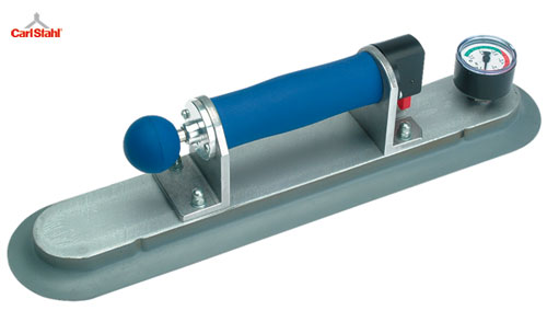 Ventouse à pompe avec manomètre Carl Stahl - capacité 80 kg - aluminium - pour surfaces planes étanches comme verre, métal, plastique_0