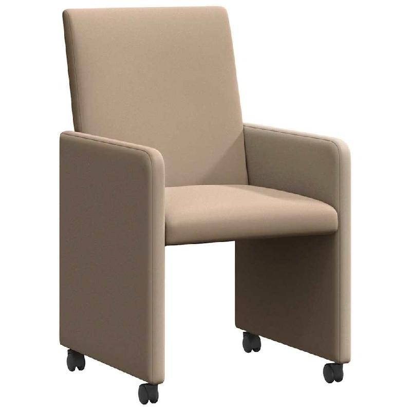 VidaXL Chaises de Salle à Manger avec Roues 2 pcs Cappuccino Faux cuir Modèle Mirage Moderne - 42017822_0
