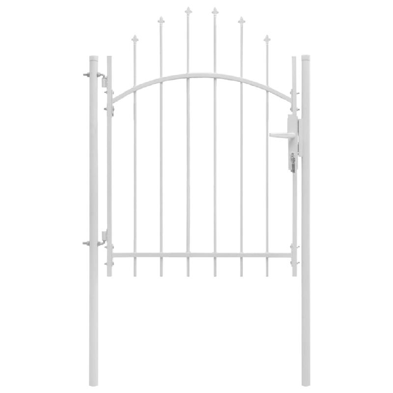 Vidaxl portail de jardin acier 1 x 2 m blanc 143065_0