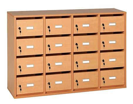 Boîtes aux lettres collectives - 16 cases - meuble courrier en mélaminé non feu M3, serrure et clés incluses_0