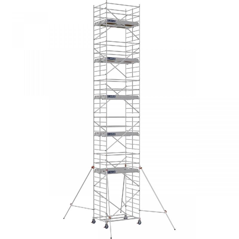Échafaudage roulant aluminium DOCKER 150 version lisses - Hauteur de travail : 12,90 m - DUARIB - 7220110_0