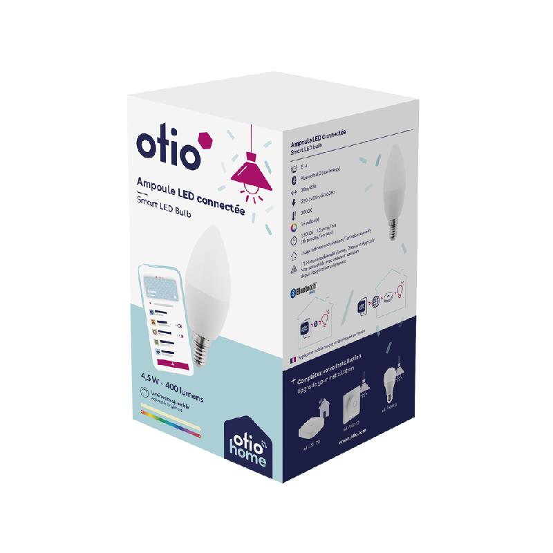 Ampoule LED connectée Bluetooth E14 5W - Otio - RGB 16 millions de couleurs, compatible Google Home et Alexa_0