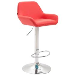 CLP Tabouret de bar Braga similicuir avec pied en métal Rouge/Chrome - rouge polyester 308994_0