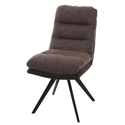 Décoshop26 - Chaise de salle à manger extra confortable pivotante tissu/textile marron foncé 04_0006359 - marron 3000261727781_0