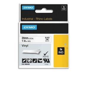 Dymo Ruban Rhino 24mm Noir sur Blanc Vinyle 1805430 - Produit éco-responsable recyclé à 30%_0