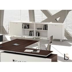 Grande armoire de bureau blanche - Quadrifoglio - en bois avec dimensions et coloris variés_0