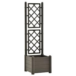 Helloshop26 - Jardinière avec treillis 43 x 43 x 142 cm PP jardin plantes fleurs anthracite 02_0000812 - 3000071451531_0