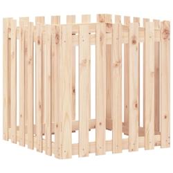 Helloshop26 - Jardinière bac lit surélevé plantes fleurs terrasse jardin avec design de clôture 70 x 70 x 70 cm pin massif marron 02_0038113 - 300_0