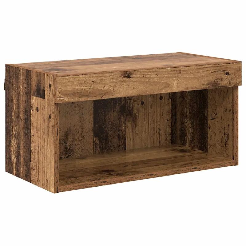 Helloshop26 - Meuble TV mural moderne rectangulaire 60 x 30 x 30 cm avec rangement pratique style minimaliste en bois ancien 02_0052822 - Bois massif_0