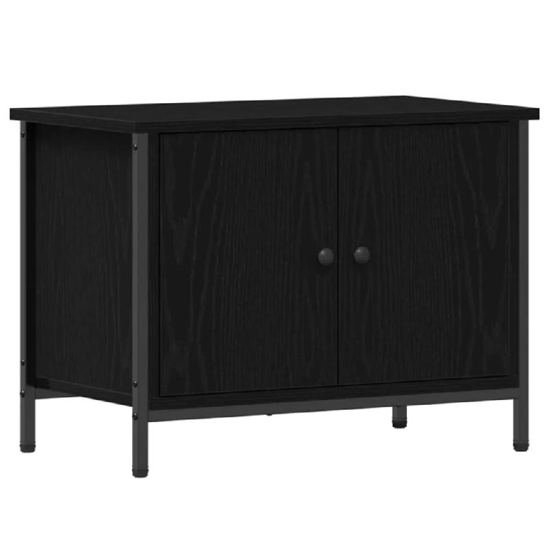 Helloshop26 - Meuble TV rectangulaire moderne 60 x 35 x 45 cm avec rangement fonctionnel minimaliste en bois d'ingénierie noir 02_0052435 - noir Bois_0