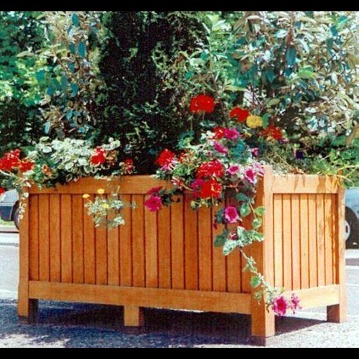 Jardinière urbaine en bois massif de forme carrée ou rectangulaire - Hauteur 1350 mm - BABYLONE_0