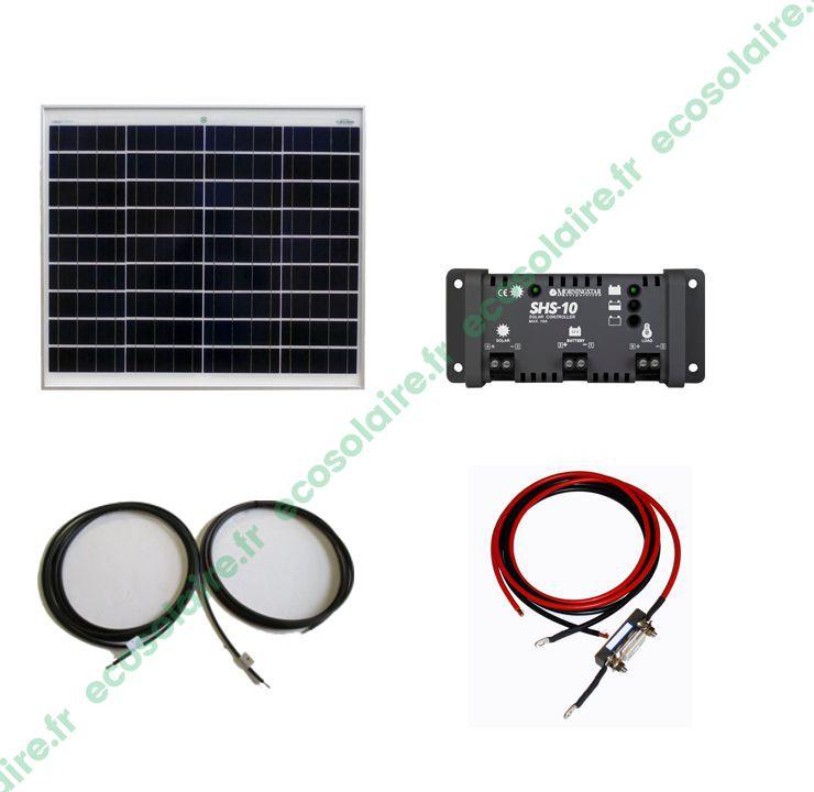 KIT AUTONOME SOLAIRE 50W 12V - ÉCOSOLAIRE® AVEC BATTERIE 60Ah_0