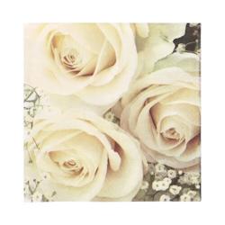 Papstar 200 serviettes, 3 plis 1/4 33 cm x 33 cm `Royal Flower` - beige papier 4002911470497_0