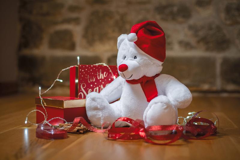 Peluche zippée ours de Noël - 100% polyester - Rembourrage amovible - Réf: MM573_0