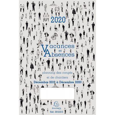 Planning vacances et absences - Décembre à décembre 2020-2021 - Format 29,7 x 20 cm - EXACOMPTA_0