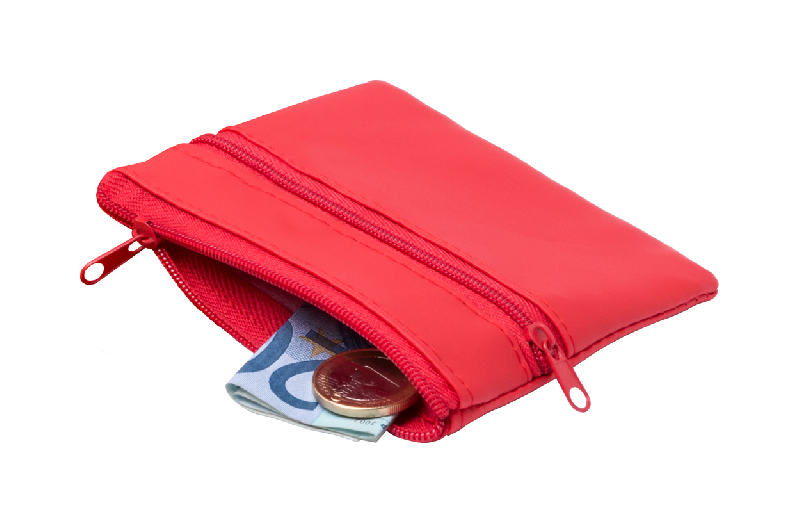 Porte-monnaie zippé en microfibre - couleur rouge - poids 16 g_0