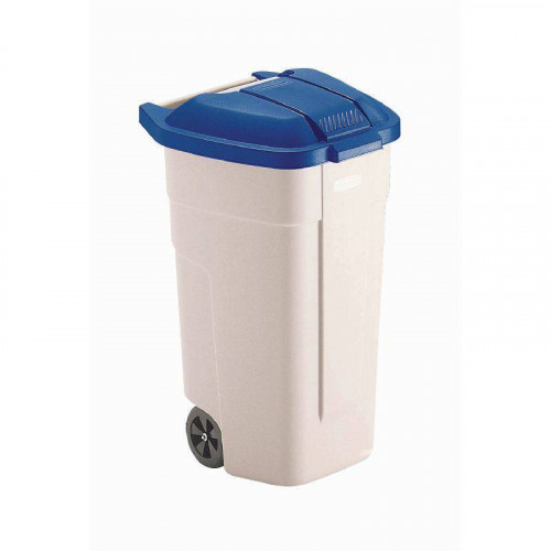 POUBELLE À ROULETTES PROFESSIONNELLE AVEC COUVERCLE BLEU 100 L RUBBERMAID