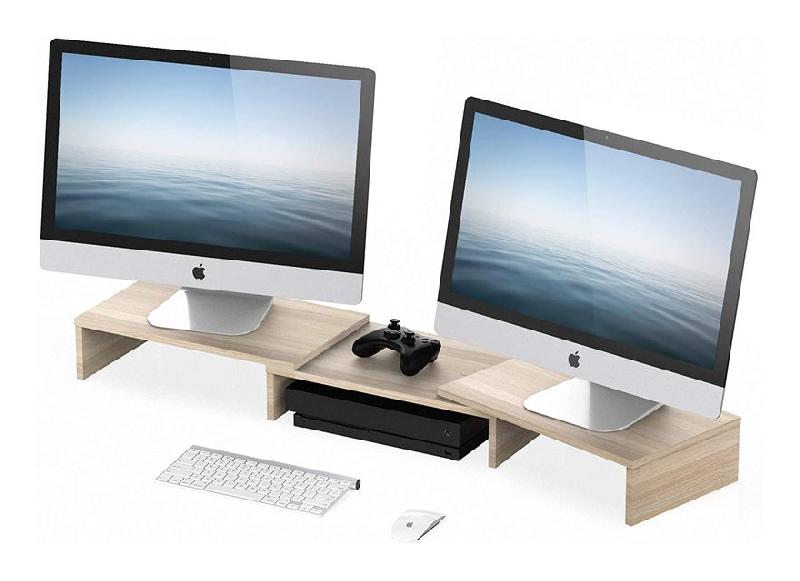 Support Écran Bois Anji Mountain - Rehausseur Ergonomique Bureau
