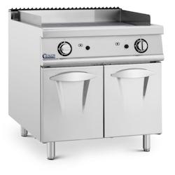 Royal Catering - Royal Catering Plancha gaz 12 kW rainurée 50-300 °C Propane/LPG/gaz naturel avec armoire intégrée - Grill professionnel inox - in_0