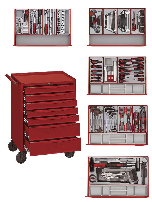 Servante rouge mini master set 7 tiroirs Teng Tools TCMM259EV_0