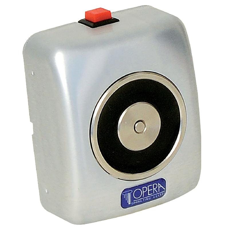 Ventouse électro-magnétique incendie 24V 50kg en aluminium gris - OPERA 19002 - 585622_0