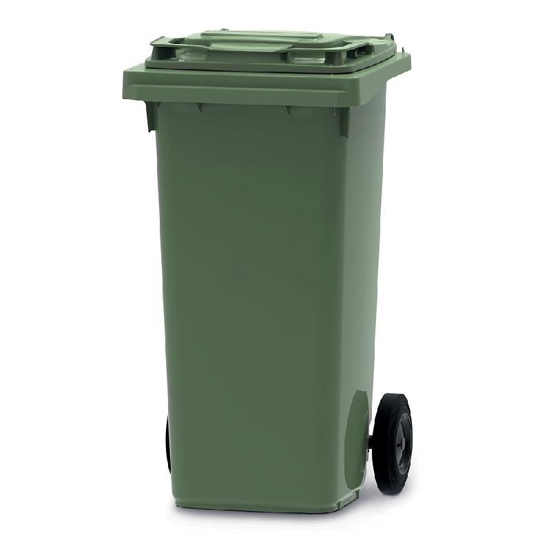 Vepa Bins Conteneur poubelle mobile 2 roues - 120 litres prise frontale - Vert_0