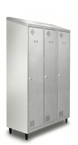 Armoire vestiaire inox - 2 ou 3 cases - normes hygiène - acier inox AISI 304L_0