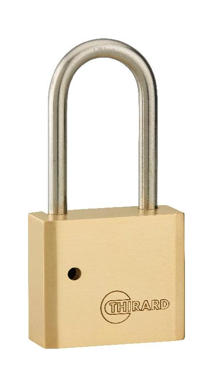 Cadenas à clé CP anse haute inox sans cylindre - corps laiton, anti-corrosion et anti-arrachement - Thirard_0