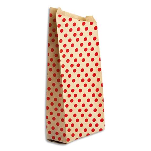 Clairefontaine sachet de 50 pochettes cadeau en kraft. Format 21x37+7cm. Impression pois_0