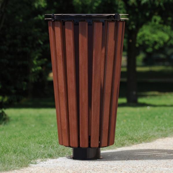 Corbeille 80 litres modèle Lofoten - PROCITY® - Acier et bois - Garantie 5 ans - Fabriquée en France_0