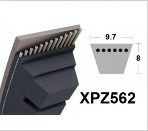 Courroie trap crantee xpz0562 section 9,7x8 - 562 lp_0