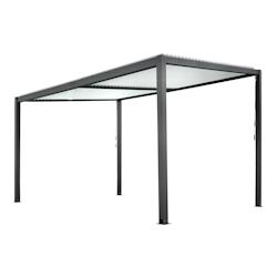 DCB GARDEN Pergola bioclimatique à lames orientables blanches - TRAMONTO - gris aluminium TRAMONTO-4X3-B_0