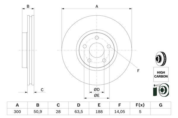 Disque de frein Bosch 0986479D44 - disque ventilé avant - boîte de 1 pièce_0