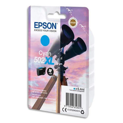Epson cartouche jet d'encre cyan XL 'Jumelles' 502 (T02W2) - C13T02W24010 - Compatibilité Expression Home XP-5100, WorkForce WF-2860 DWF_0