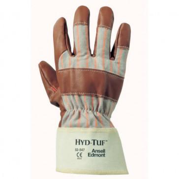 Gants de protection chimique - nitrile sur jersey - manchette sécurité - 28 cm - marron - T9 - COMASEC_0