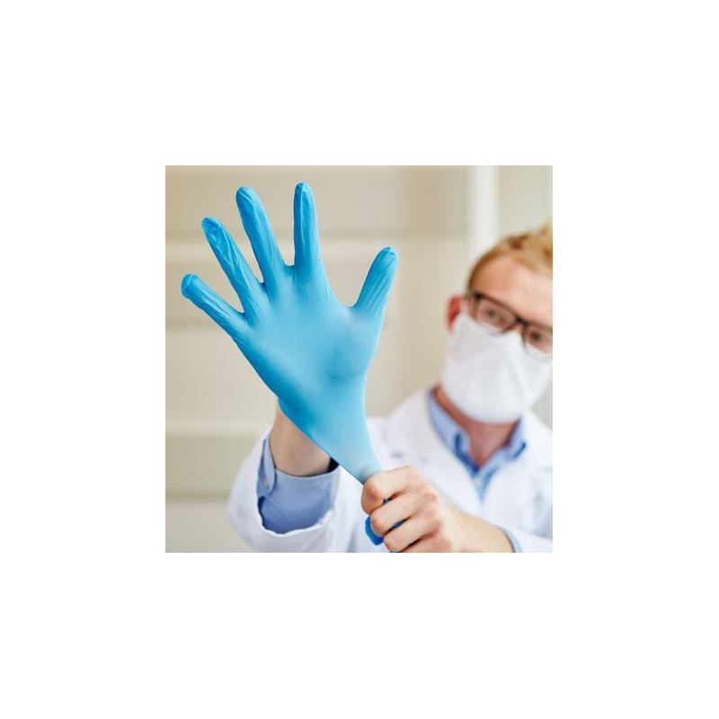 Gants jetables en nitrile bleu non poudrés - AQL 1.5 - 3.5 gr - Hygistore - conformes HACCP et multizones d'application_0