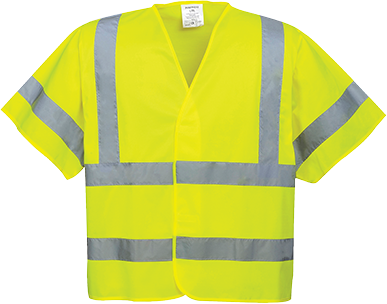 Gilet réfléchissant haute visibilité à manches courtes jaune C471 - Certifié CE - Taille S/M_0
