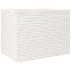 Helloshop26 - Jardinière bac lit surélevé plantes fleurs terrasse jardin 90 x 60 x 68,5 cm bois de pin massif blanc 02_0038033 - 3000217653966_0