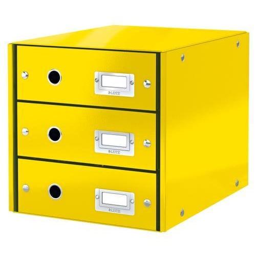 Leitz module de classement - 3 tiroirs WOW en carton recouvert de polypropylène - Coloris jaune_0