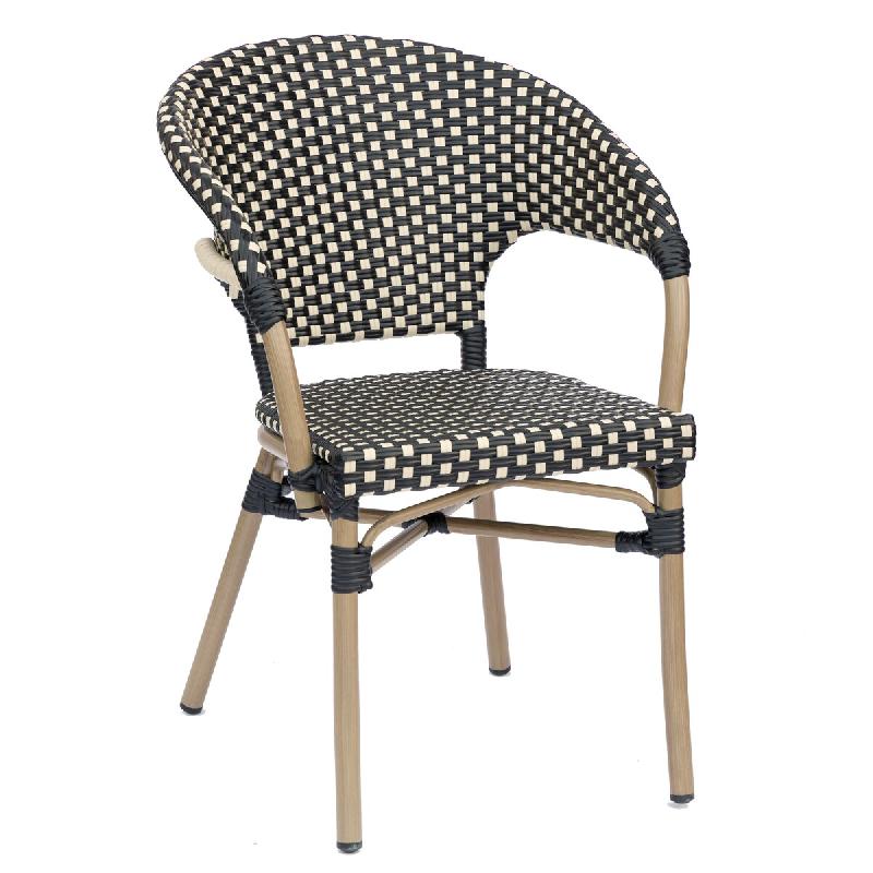 METRO PROFESSIONAL Fauteuil de terrasse FLORE, aluminium/plastique, aspect bambou, empliable, marron/noir - multicolore aluminium 4894926315081_0