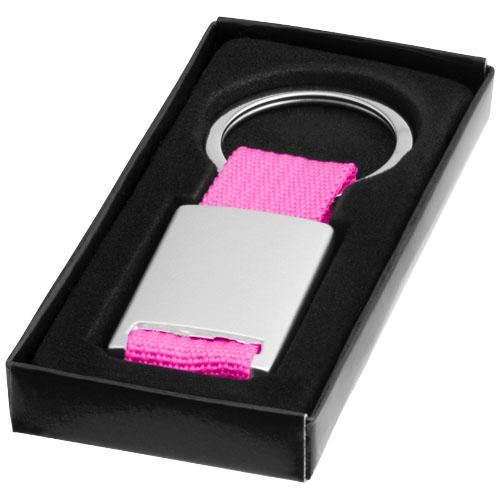 Porte-clés sanglé Alvaro 11810807 - rectangulaire en aluminium et polyester avec boîte cadeau noire_0