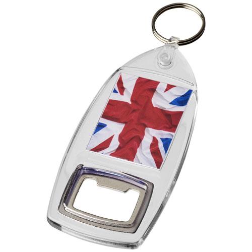 Porte-clés R6 avec décapsuleur Kai 21055100 - transparent avec anneau en métal et clip en plastique_0