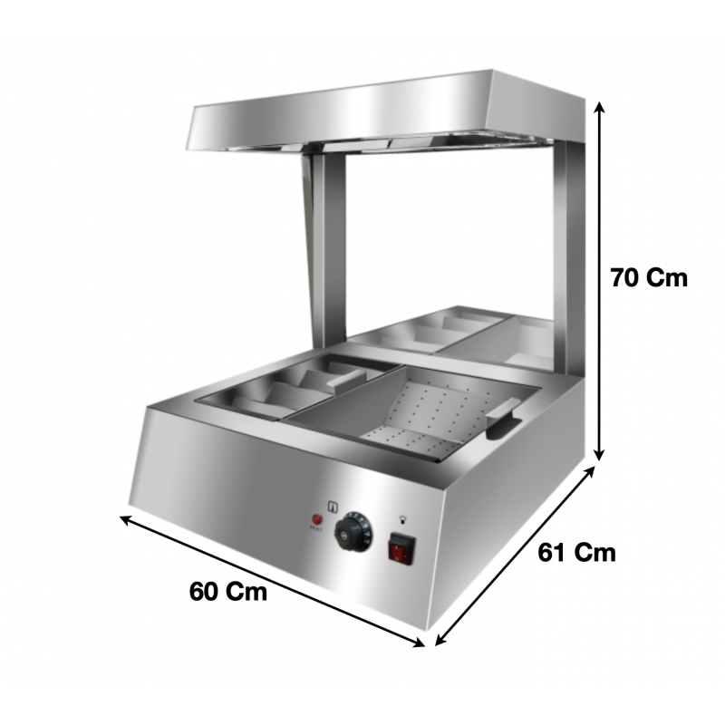 Réserve à frites chauffante à poser - CW8T_0