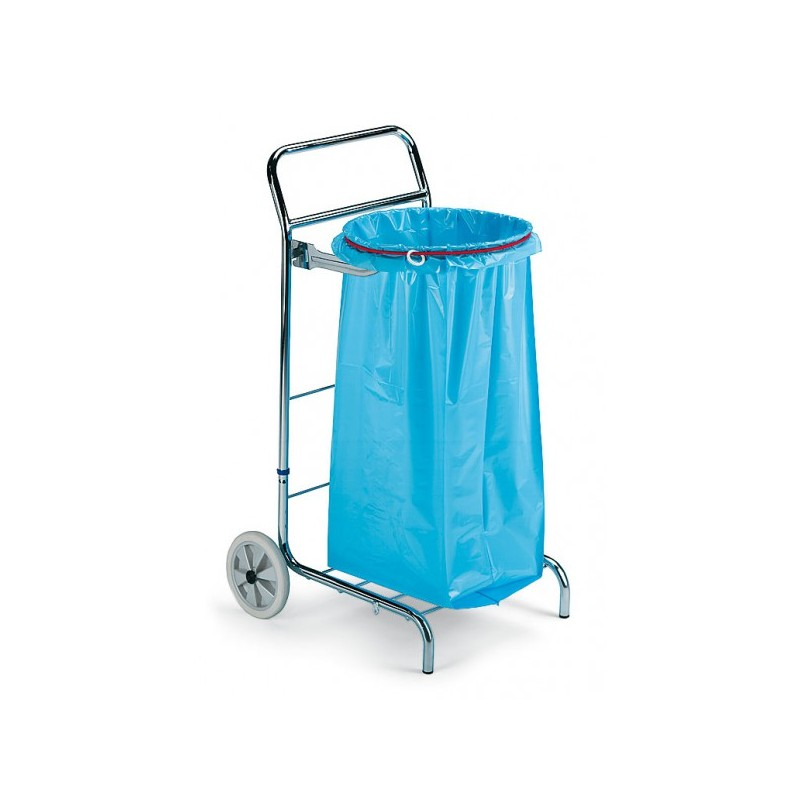 12025b - chariot porte sac rond chromé - filmop - 102x58x56cm - 120 litres_0